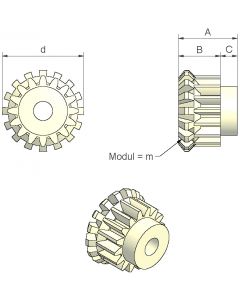 Zahnrad, PVDF 40 ø9,8