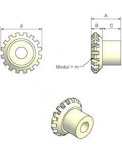 Zahnrad, PVDF 36 ø9,8