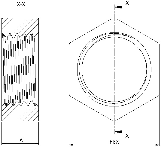 Halbe Mutter, PVDF