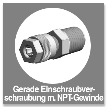 Gerade Einschraubverschraubung mit NPT-Gewinde